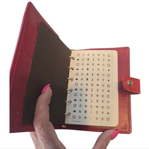 Louis Vuitton 2006 Red Vernis Leather 6 Ring Notebook Agenda Wallet - Picture 6 of 16